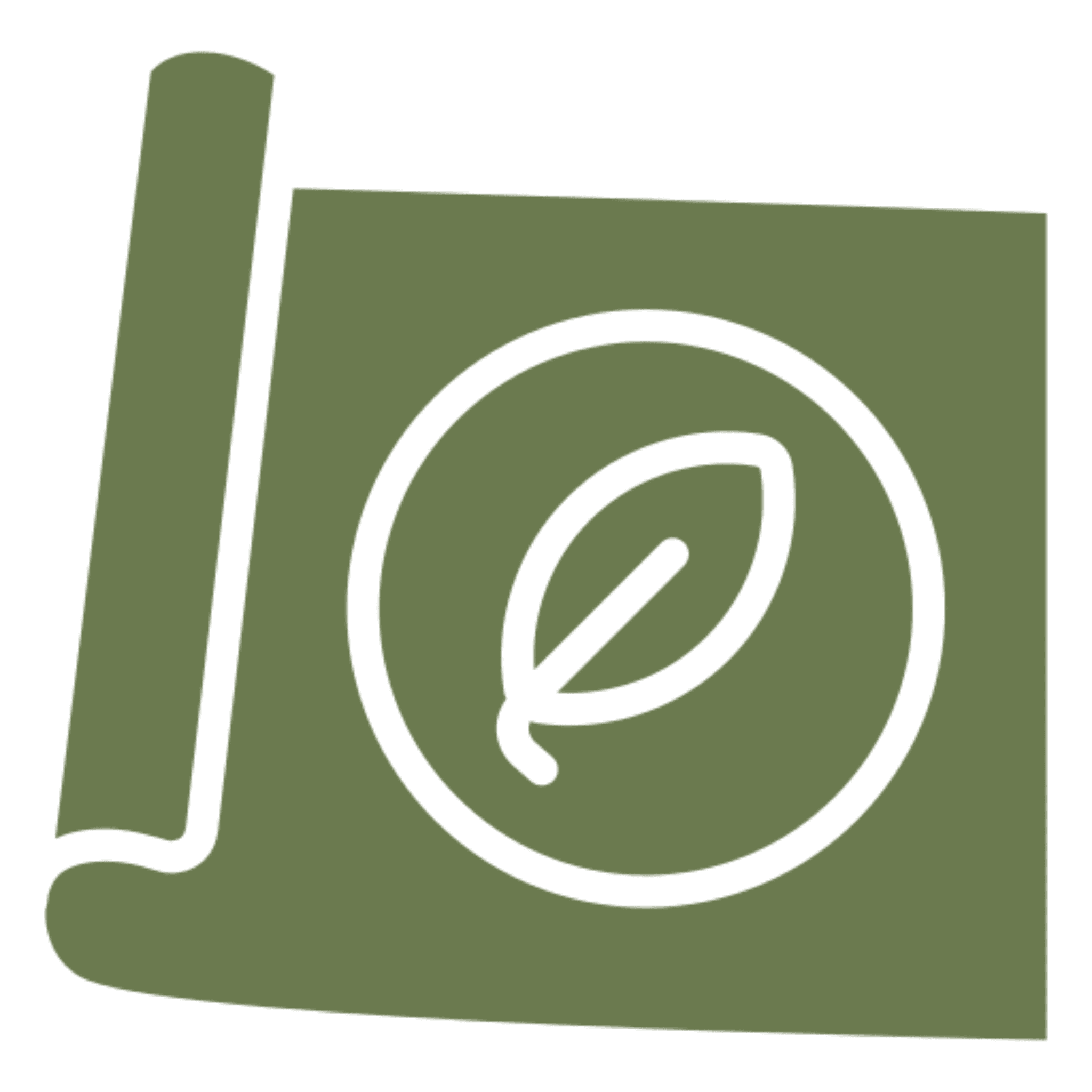 Scroll with leaf symbol