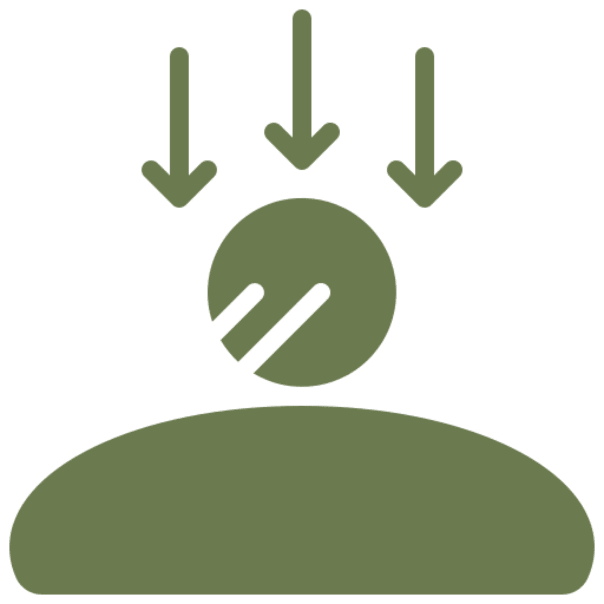 Arrows pointing at individual icon